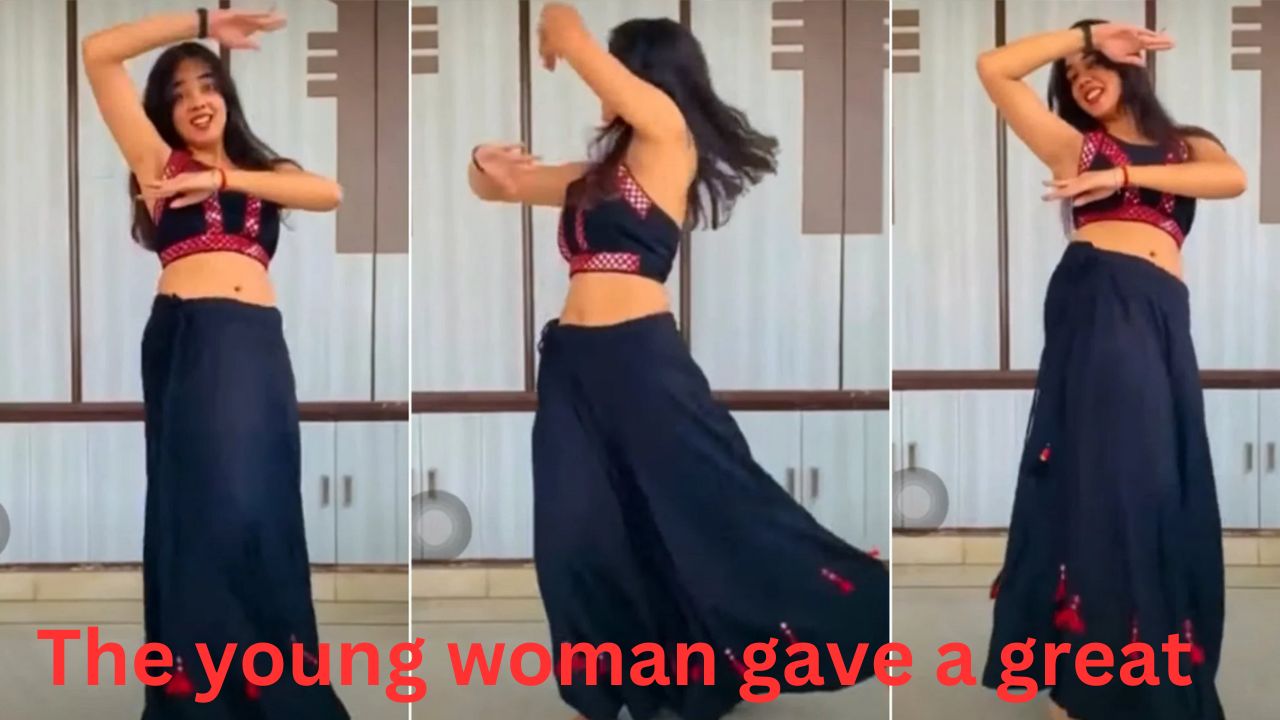 The young woman gave a great dance by swinging her waist, stormed the net world