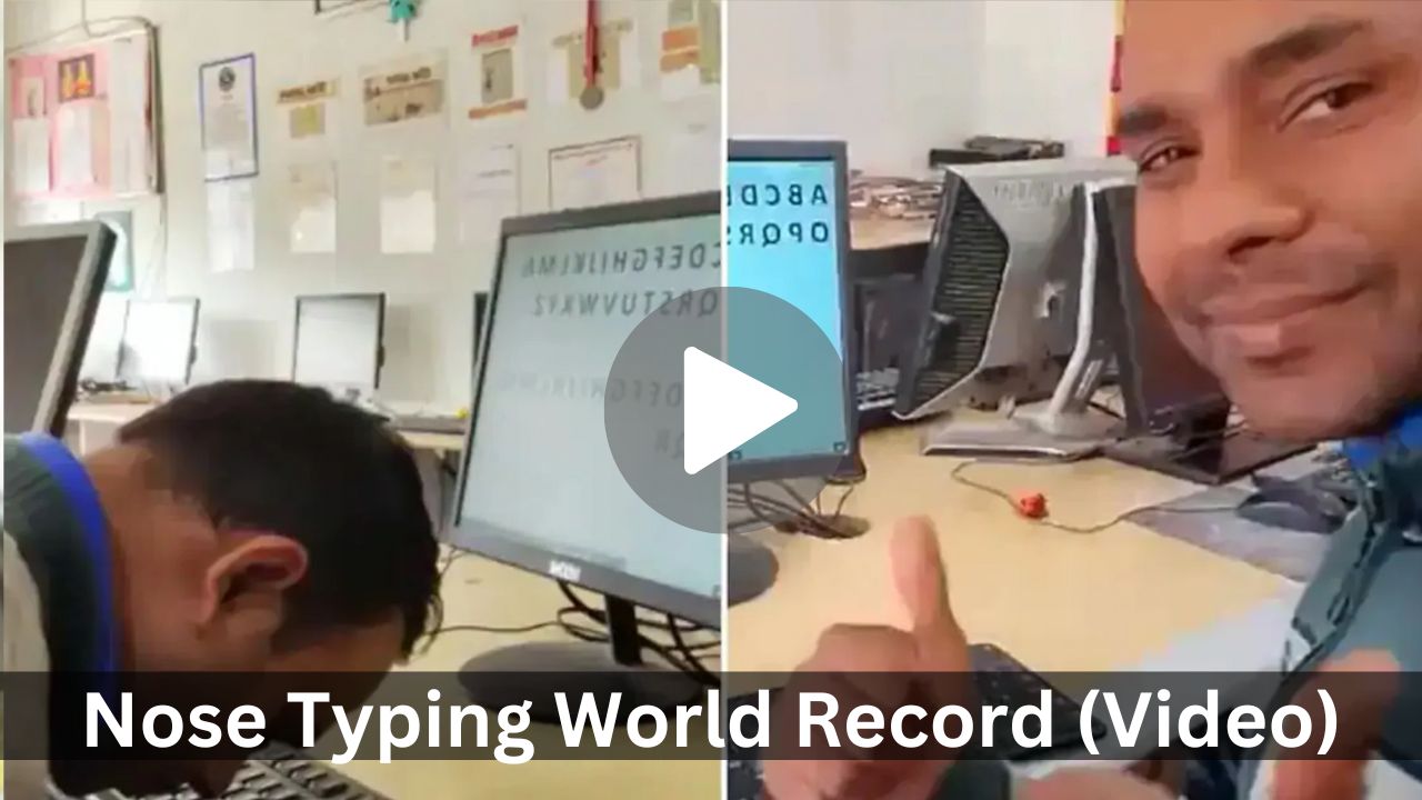Nose Typing World Record (Video)