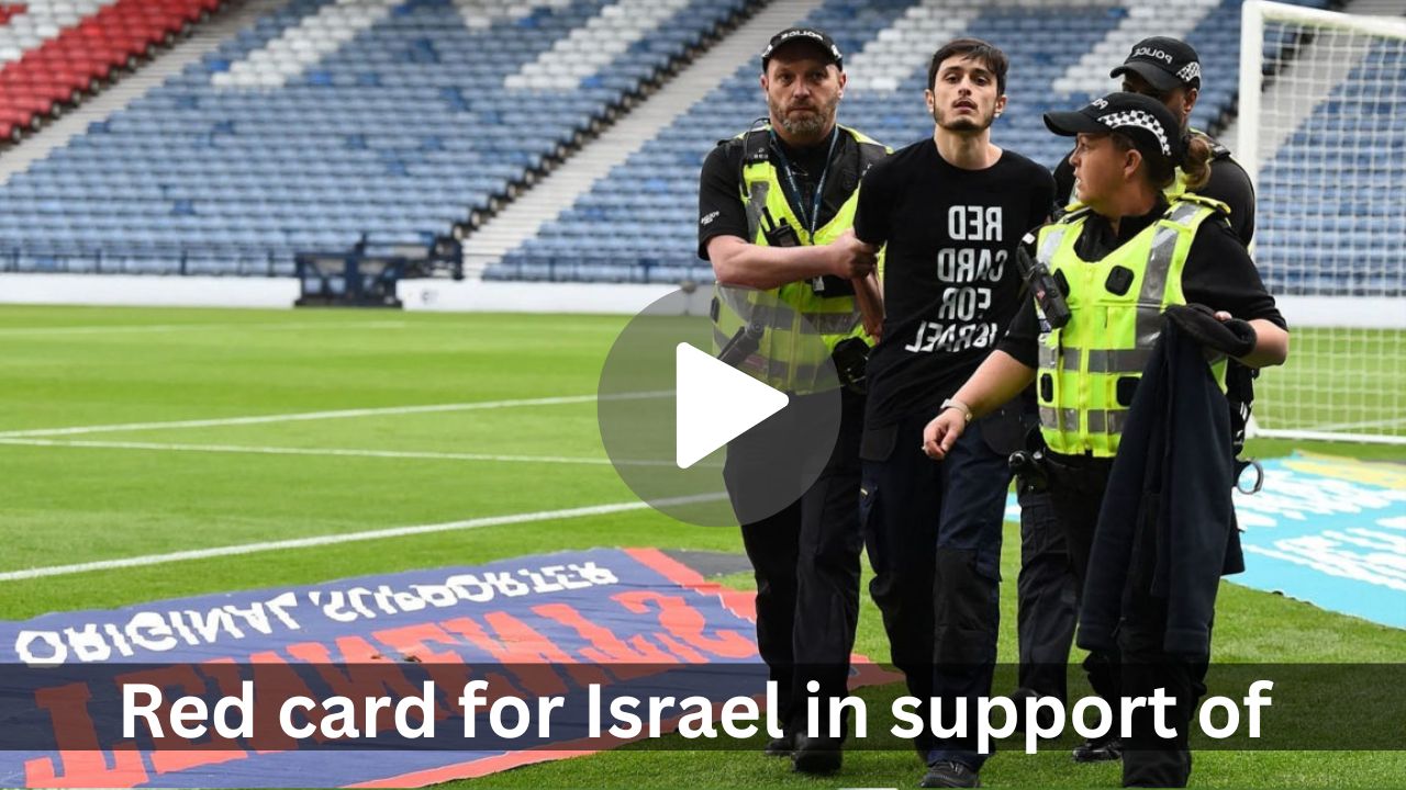 Red card for Israel in support of Palestine!