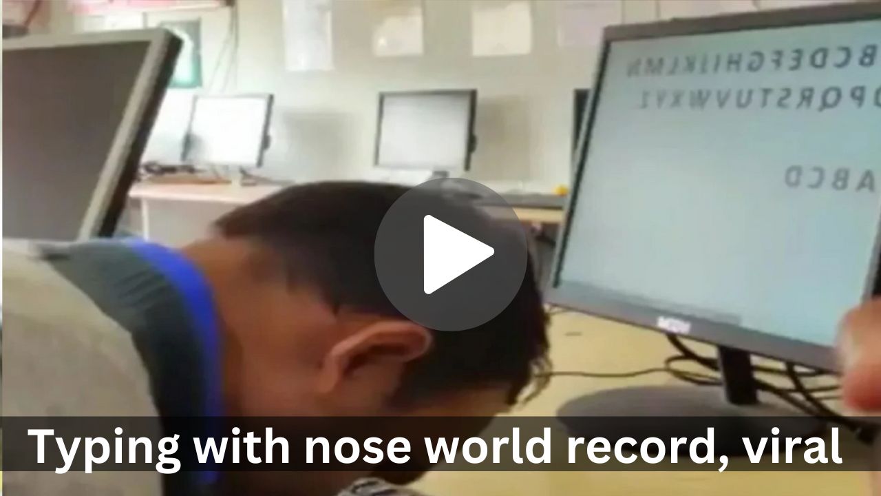 Typing with nose world record, viral video